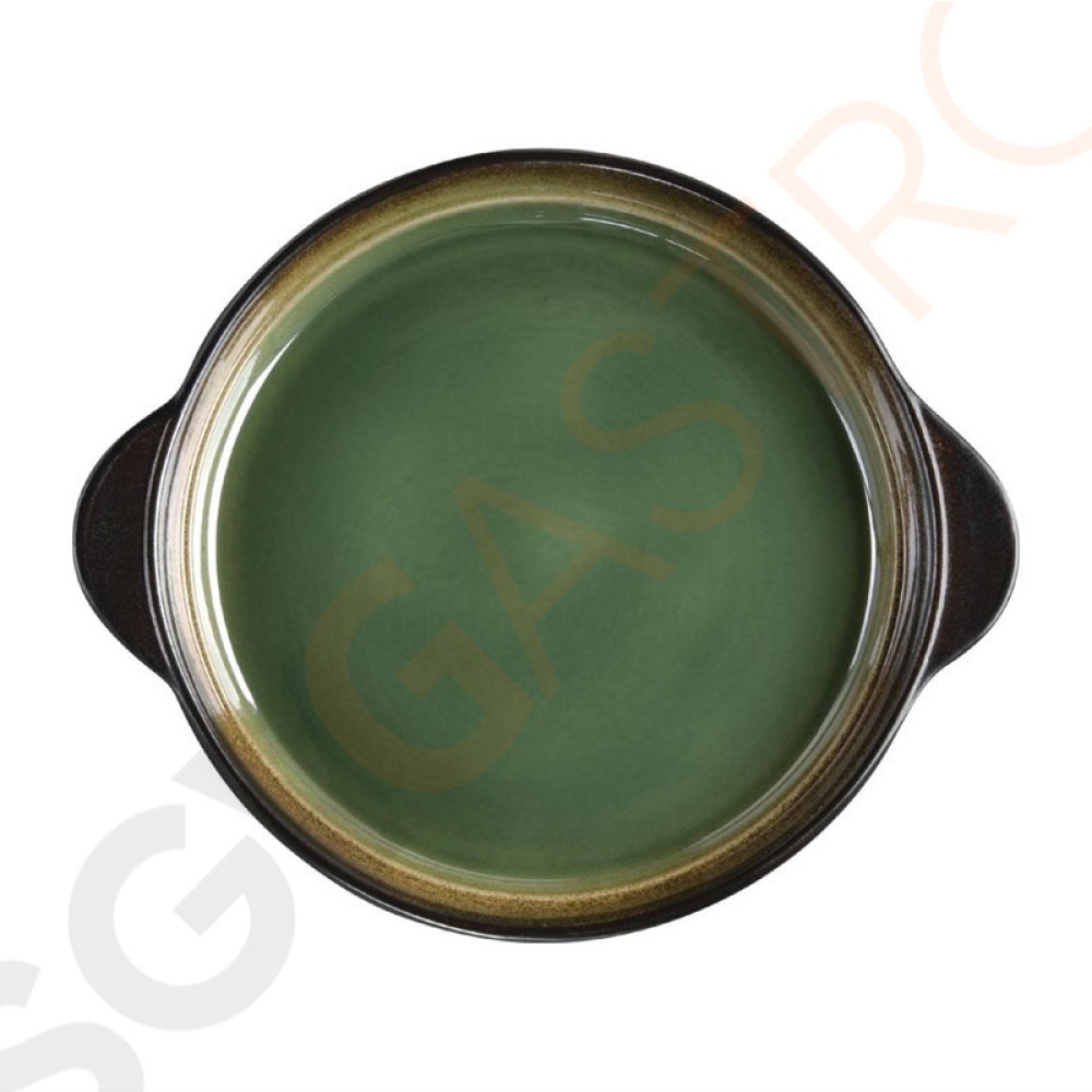 Olympia Nomi runde Tapasschalen grün-schwarz 19cm 6 Stück | 19(Ø)cm | Steinzeug | grün-schwarz