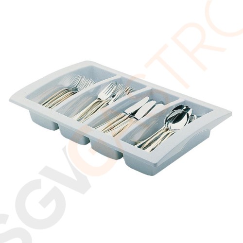 Araven stapelbarer Besteckkasten 4 Fächer 10 x 53 x 32,5cm (GN1/1) | 4 Fächer | Kunststoff