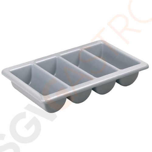Kristallon stapelbarer Besteckkasten 4 Fächer 10 x 53 x 32,5cm (GN1/1) | 4 Fächer | Kunststoff
