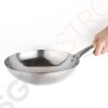 Vogue Wok Stahl 25cm Wok, flacher Boden, 25 cm.