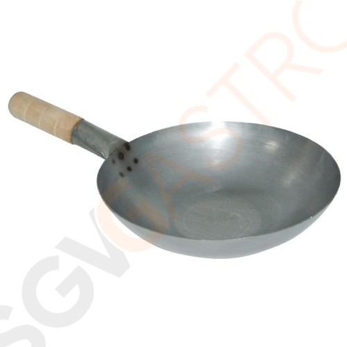 Vogue Wok Stahl 32cm Wok, flacher Boden, 32 cm.