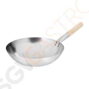 Vogue Stahl Wok runder Boden 35,5cm Größe: 35,5(Ø)cm. Material: Stahl.