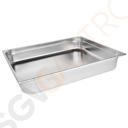 Vogue GN-Behälter Edelstahl 100mm GN2/1 GN2/1. Tiefe: 100mm. Kapazität: 29 Liter.