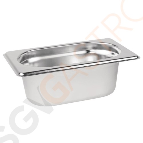 Vogue GN-Behälter Edelstahl 6,5cm GN1/9 GN1/9. Tiefe: 6,5cm. Kapazität: 0,6L.