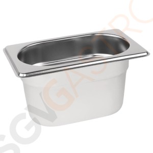 Vogue GN-Behälter Edelstahl 10cm GN1/9 GN1/9. Tiefe: 10cm. Kapazität: 0,8L.