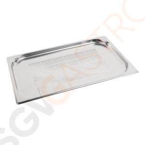 Vogue GN-Behälter Edelstahl 2cm GN1/1 gelocht GN1/1. Tiefe: 2cm. Kapazität: 3L. Vogue GN-Behälter Edelstahl 2cm GN1/1 gelocht GN1/1. Tiefe: 2cm. Kapazität: 3L.