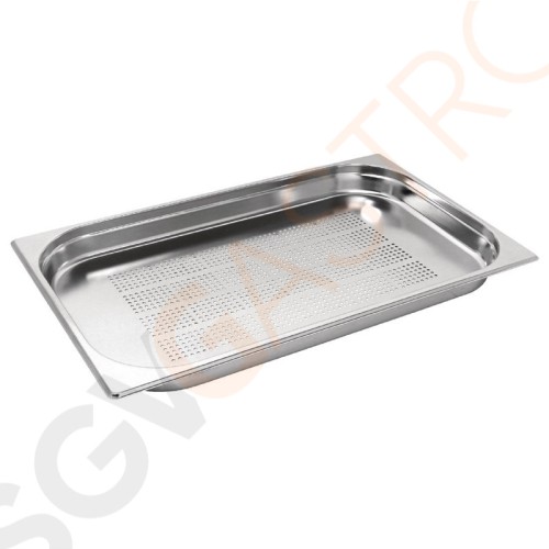 Vogue GN-Behälter Edelstahl 4cm GN1/1 gelocht GN1/1. Tiefe: 4cm. Kapazität: 5,8L. Vogue GN-Behälter Edelstahl 4cm GN1/1 gelocht GN1/1. Tiefe: 4cm. Kapazität: 5,8L.