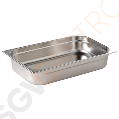 Vogue GN-Behälter Edelstahl 6,5cm GN1/1 GN1/1. Tiefe: 6,5cm. Kapazität: 9L.