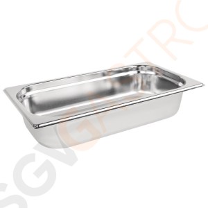Vogue GN-Behälter Edelstahl 6,5cm GN1/3 GN1/3. Tiefe: 6,5cm. Kapazität: 2,5L. Vogue GN-Behälter Edelstahl 6,5cm GN1/3 GN1/3. Tiefe: 6,5cm. Kapazität: 2,5L.