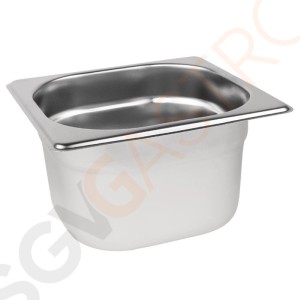 Vogue GN-Behälter Edelstahl 10cm GN1/6 GN1/6. Tiefe: 10cm. Kapazität: 1,7L.