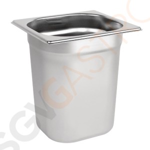 Vogue GN-Behälter Edelstahl 20cm GN1/6 GN1/6. Tiefe: 20cm. Kapazität: 3L. Vogue GN-Behälter Edelstahl 20cm GN1/6 GN1/6. Tiefe: 20cm. Kapazität: 3L.