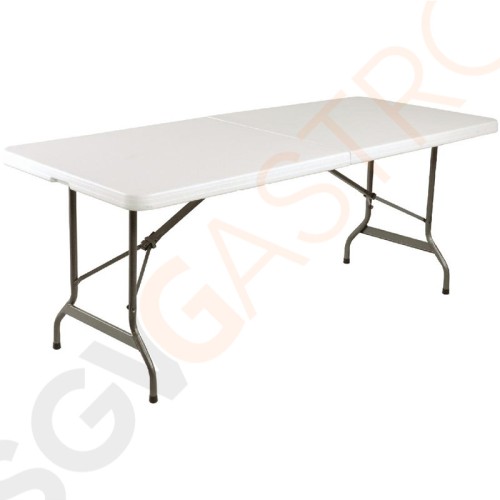 Bolero rechteckiger Klapptisch weiß 183cm 182,9(L)cm | Polyethylen und Stahl | weiß