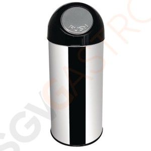 Bolero Abfalleimer mit Drückdeckel 40L Kapazität: 40L | Edelstahl