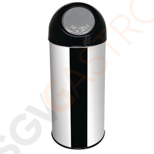 Bolero Abfalleimer mit Drückdeckel 40L Kapazität: 40L | Edelstahl