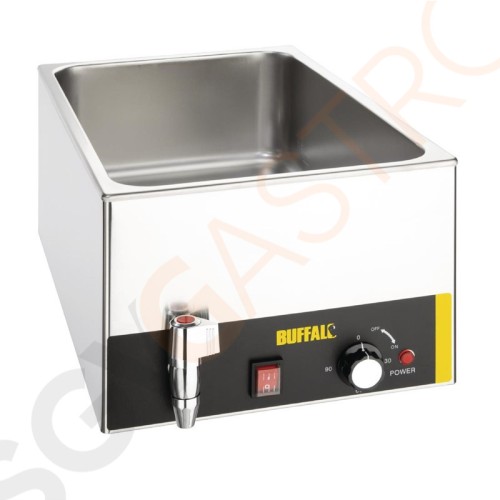 Buffalo Bain-Marie mit Ablaufhahn Geeignet für 2 x GN1/3, 2 x GN1/6 | 1,3kW/230V