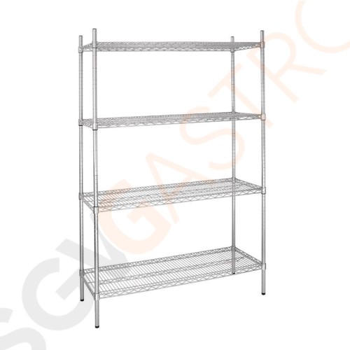 Vogue Vorratsregal 122 x 45,7cm 4 Regalablagen | galvanisiertes Zink | 184 x 122 x 45,7cm
