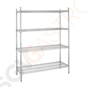 Vogue Vorratsregal 152,5 x 45,7cm 4 Regalablagen | galvanisiertes Zink | 184 x 152,5 x 45,7cm Vogue Vorratsregal 152,5 x 45,7cm 4 Regalablagen | galvanisiertes Zink | 184 x 152,5 x 45,7cm