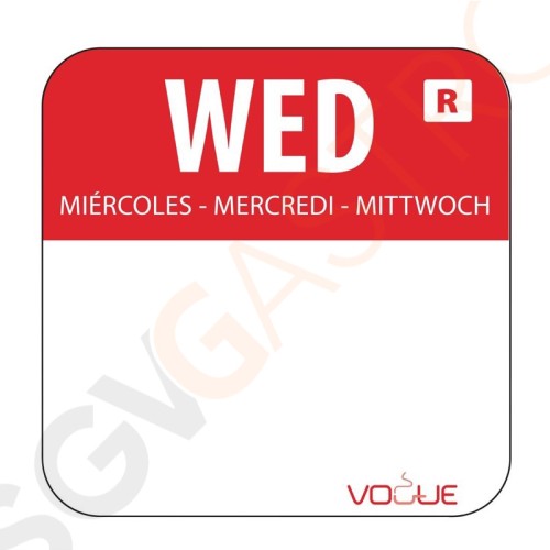 Vogue Farbcode Sticker Mittwoch rot Farbcode Sticker, Mittwoch/rot. Vogue Farbcode Sticker Mittwoch rot Farbcode Sticker, Mittwoch/rot.