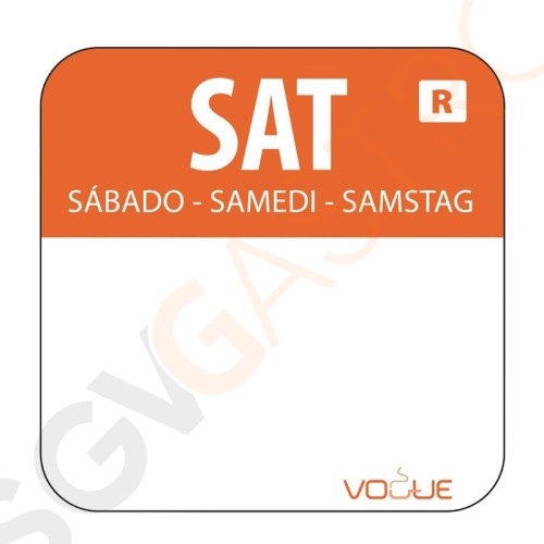 Vogue Farbcode Sticker Samstag orange Farbcode Sticker, Samstag/orange. Vogue Farbcode Sticker Samstag orange Farbcode Sticker, Samstag/orange.