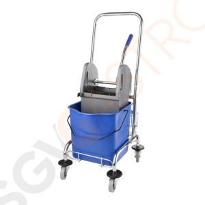 Jantex Deluxe Moppeimer mit Mopppresse 24L Mit Edelstahlwagen | Kapazität: 24L