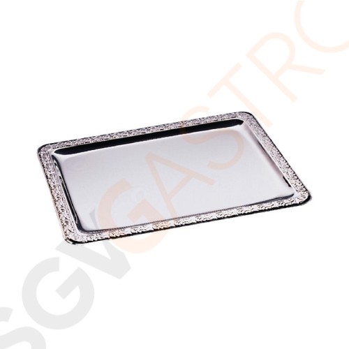 APS Schöner Essen rechteckiges Tablett 50 x 36cm 50 x 36cm | Edelstahl | mit Dekorrand APS Schöner Essen rechteckiges Tablett 50 x 36cm 50 x 36cm | Edelstahl | mit Dekorrand