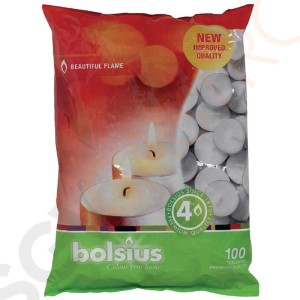 Bolsius Teelichter 4 Std. 100 Stück | Brennzeit: 4 Stunden