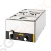 Buffalo Bain-Marie mit Ablaufhahn und GN-Behältern Inklusive 2x GN1/3- und 2x GN1/6-Behälter mit Deckel | 1,3kW/230V