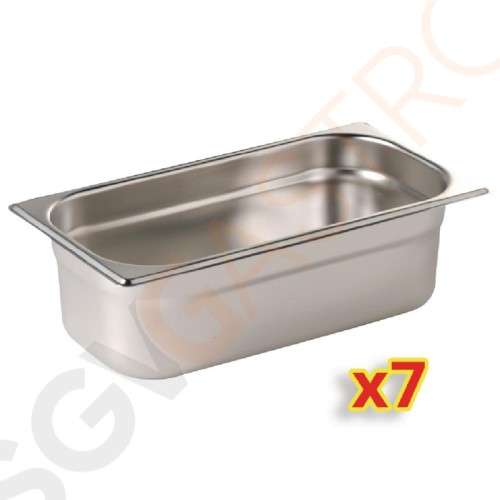 Vogue GN-Behälter Set 7x GN1/4 100mm Vogue GN-Behälter - Set 7 x GN 1/4, 100 mm tief.