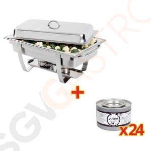SONDERANGEBOT Milan Chafing-Dish mit 24 x Brennpaste Chafing-Dish K409 | 24 x Brennpaste CE241