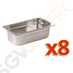 Vogue GN-Behälter Set 8x GN1/3 100mm Vogue GN-Behälter - Set 8 x GN 1/3, 100 mm tief. Vogue GN-Behälter Set 8x GN1/3 100mm Vogue GN-Behälter - Set 8 x GN 1/3, 100 mm tief.