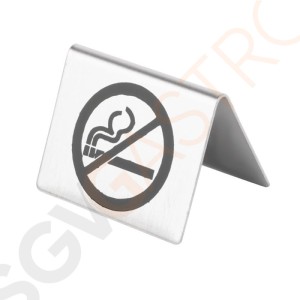 Olympia Rauchverbotsschild Edelstahl 3,5(H) x 5,1(B) x 3,8(T)cm | Gebürsteter Edelstahl | Stückpreis