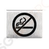 Olympia Rauchverbotsschild Edelstahl 3,5(H) x 5,1(B) x 3,8(T)cm | Gebürsteter Edelstahl | Stückpreis