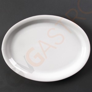 Olympia Linear ovale Teller 29,5cm 6 Stück | 29,5 x 22,7cm | Porzellan Olympia Linear ovale Teller 29,5cm 6 Stück | 29,5 x 22,7cm | Porzellan