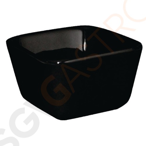 Olympia Black Porcelain quadratische Minischalen 7,5cm 12 Stück | 5 x 7,5 x 7,5cm | Steingut