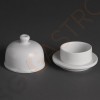 Olympia Whiteware Butternapf mit Deckel 4,3cl 6 Stück | 8(H)cm | Kapazität: 4,3cl | Porzellan