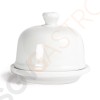 Olympia Whiteware Butternapf mit Deckel 4,3cl 6 Stück | 8(H)cm | Kapazität: 4,3cl | Porzellan