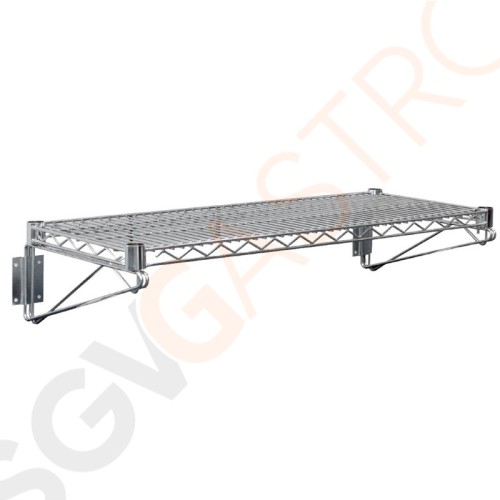 Vogue Gitterwandregal mit Halterungen 122cm breit Chrom-Nickel-Stahl | 122 x 36cm