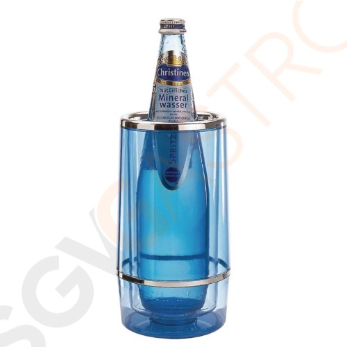 APS Flaschenkühler Acryl blau 23 x 12(Ø)cm | doppelwandig | Acryl | blau