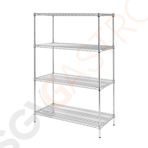 Vogue Vorratsregal 122 x 61cm 4 Regalablagen | galvanisiertes Zink | 184 x 122 x 61cm