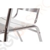 Bolero Bistrostühle mit gerundeter Armlehne Aluminium 4 Stück | Sitzhöhe: 45cm | 73,5 x 53 x 58cm | Aluminium