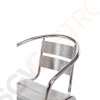 Bolero Bistrostühle mit gerundeter Armlehne Aluminium 4 Stück | Sitzhöhe: 45cm | 73,5 x 53 x 58cm | Aluminium