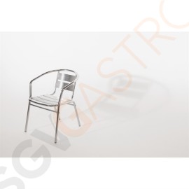 Bolero Bistrostühle mit gerundeter Armlehne Aluminium 4 Stück | Sitzhöhe: 45cm | 73,5 x 53 x 58cm | Aluminium