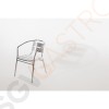 Bolero Bistrostühle mit gerundeter Armlehne Aluminium 4 Stück | Sitzhöhe: 45cm | 73,5 x 53 x 58cm | Aluminium