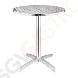 Bolero runder klappbarer Tisch Edelstahl 1 Bein 60cm 72 x 60(Ø)cm | Aluminium und Edelstahl