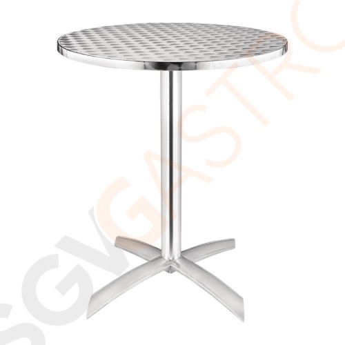 Bolero runder klappbarer Tisch Edelstahl 1 Bein 60cm 72 x 60(Ø)cm | Aluminium und Edelstahl
