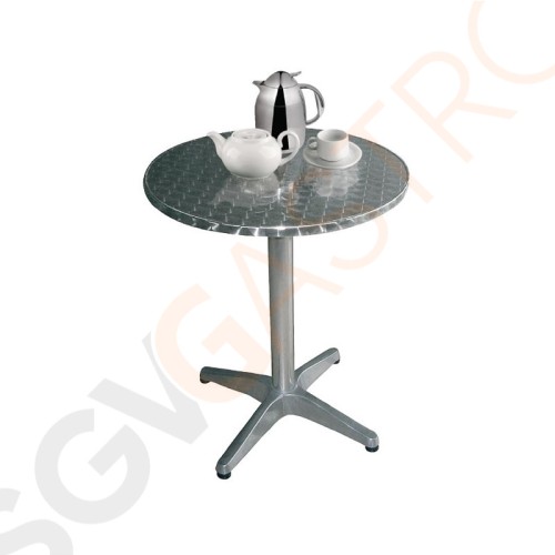 Bolero runder Bistrotisch Edelstahl 1 Bein 80cm 72 x 80(Ø)cm | Edelstahl und Aluminium Bolero runder Bistrotisch Edelstahl 1 Bein 80cm 72 x 80(Ø)cm | Edelstahl und Aluminium