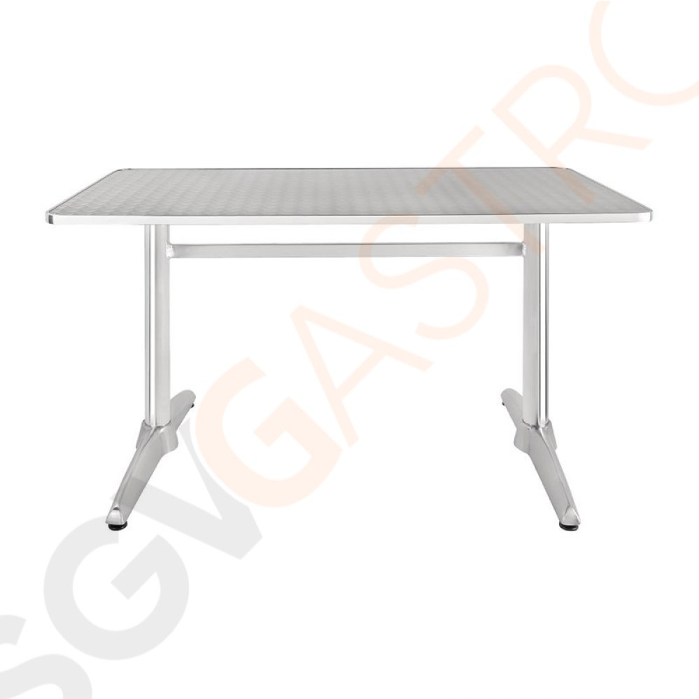 Bolero rechteckiger Tisch Edelstahl 120 x 60cm 72 x 120 x 60cm | Edelstahl und Aluminium