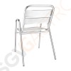 Bolero Bistrostühle mit Unterarmlehne Aluminium 4 Stück | Sitzhöhe: 45cm | 78 x 60 x 49,5cm | Aluminium