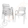 Bolero Bistrostühle mit Unterarmlehne Aluminium 4 Stück | Sitzhöhe: 45cm | 78 x 60 x 49,5cm | Aluminium
