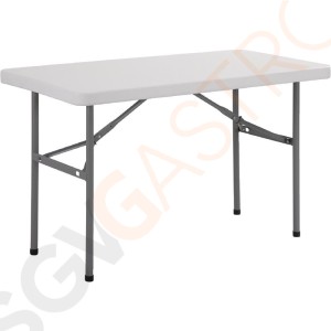 Bolero rechteckiger Klapptisch weiß 122cm 122(L)cm | Polyethylen und Stahl | weiß